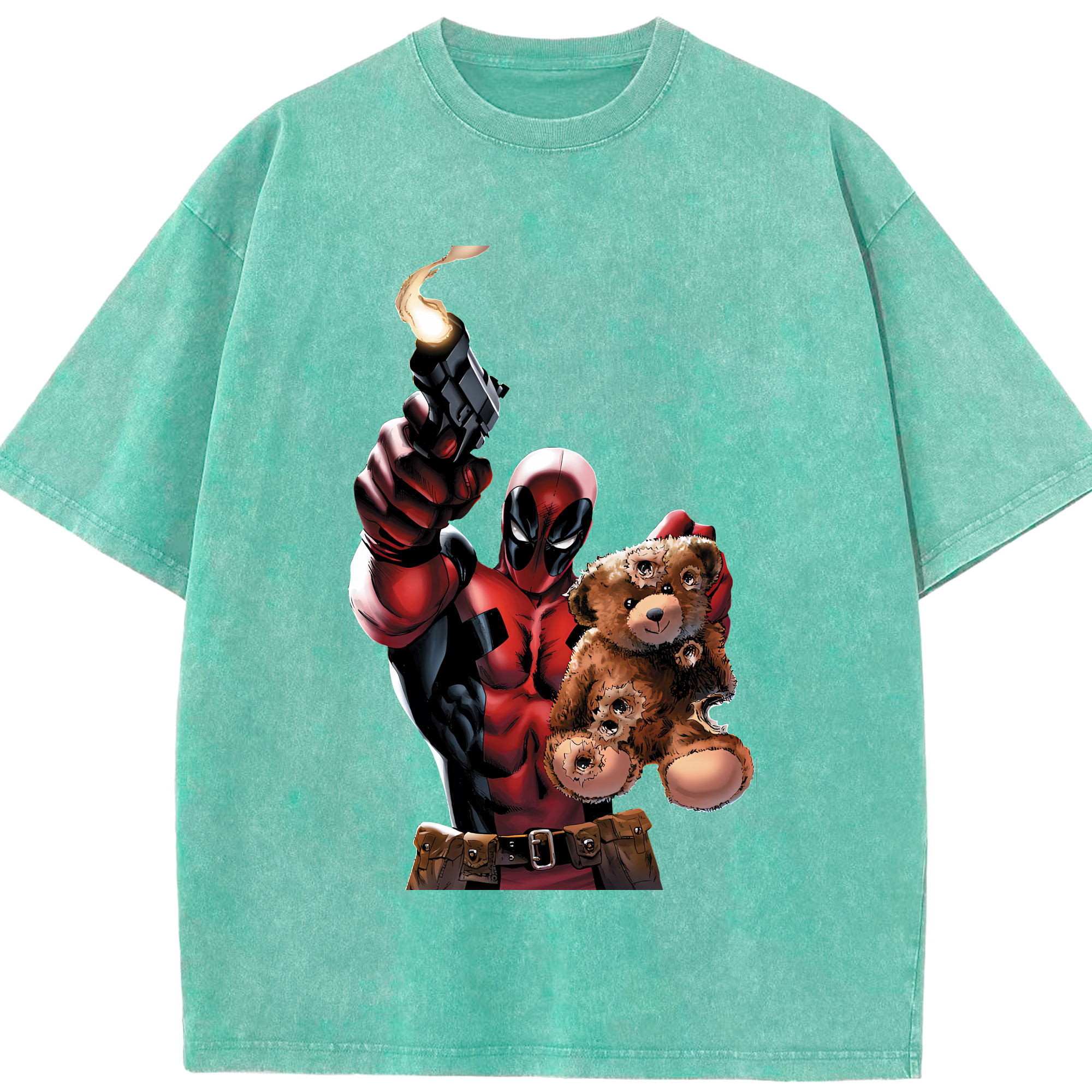 （画像用） Deadpool デッドプール 綿100% ヴィンテージ風 半袖Tシャツ（フロントプリント）